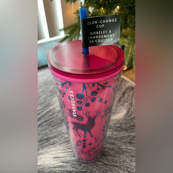NWT - 2022 Starbucks Venti (24oz) Pink Holiday Color Changing Cold Tumbler - Picture 4 of 6